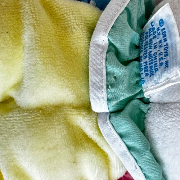 Vtg EDEN Baby Plush Bunny Rabbit Pastel Egg Polka Dot Lovey Toy 11" - Picture 5 of 6